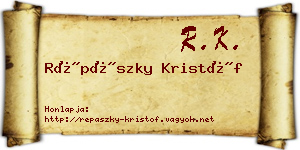 Répászky Kristóf névjegykártya